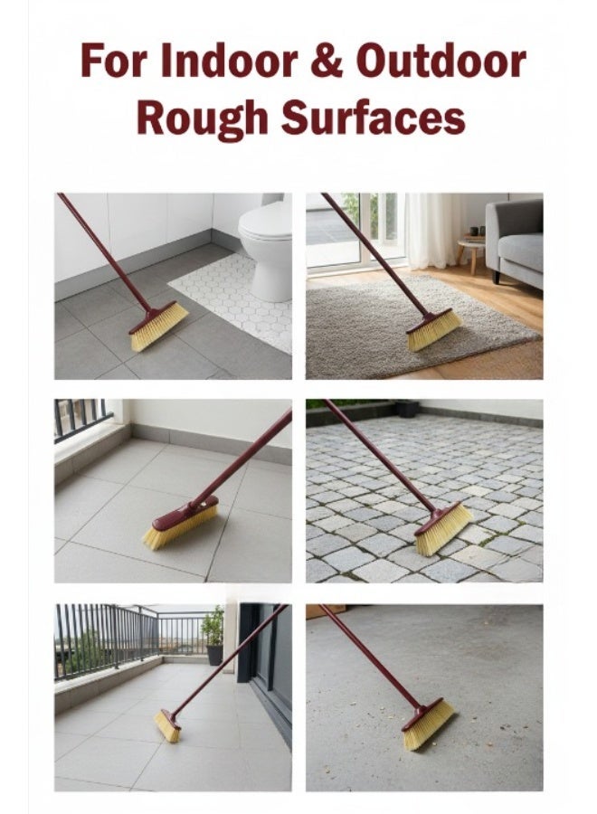 Sweet Home Heavy Duty Floor Broom with Long Handle | Hard Bristle Cleaning Broom for Home, Kitchen, Office, Bathroom & Outdoor Use - Image 2